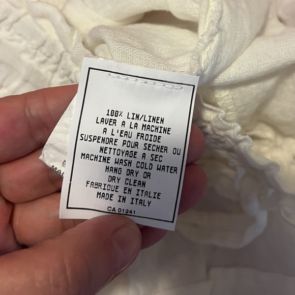 Retro white high waist pure linen gathered shorts bermudas NWT - Picture 7 of 9